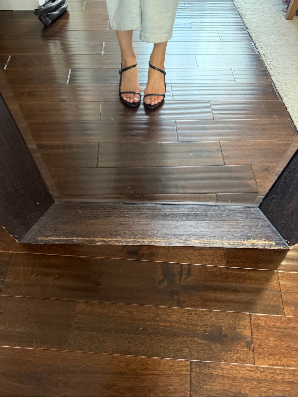 Banana Republic Black Minimalist Strappy Sandals Nappa leather - Picture 5 of 5